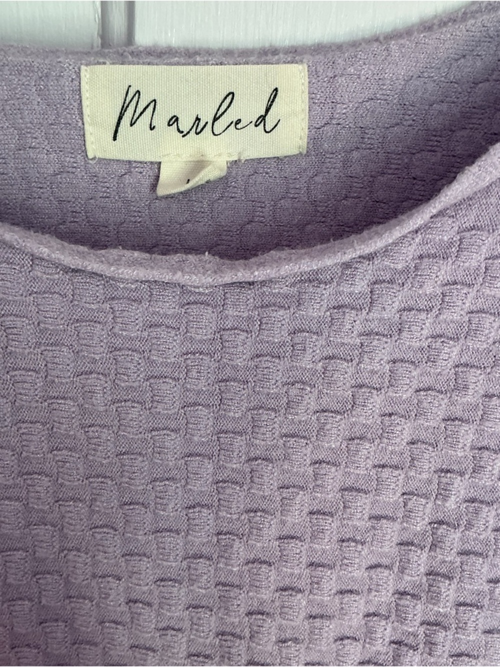 Marled Lavender Waffle-Knit Top